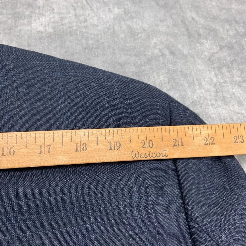 Ralph Lauren Chaps Suit Men 46R Blue Plaid Wool Classic Jacket Union‎ Canada VTG